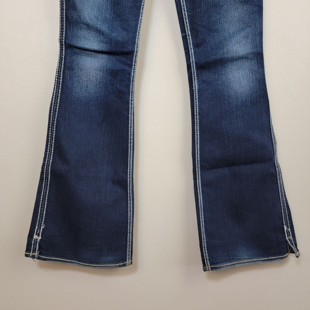 Silver Frances 22" Flare Bootcut Jeans Low Rise Dark Blue Western Cowgirl 27 - Picture 5 of 12